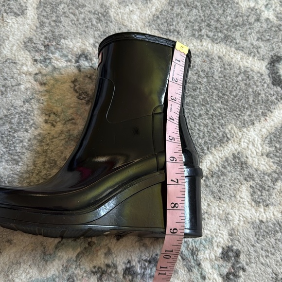 Hunter Original Refined Mid Wedge Boot in Black - Picture 10 of 10